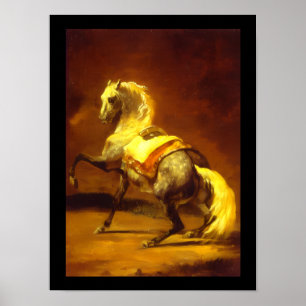 AFFICHES CHEVAL GRIS POMMELÉ