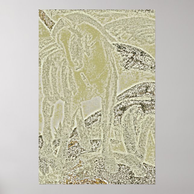 Affiches cheval jaune (Devant)