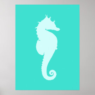 Affiches Cheval Marin Turquoise