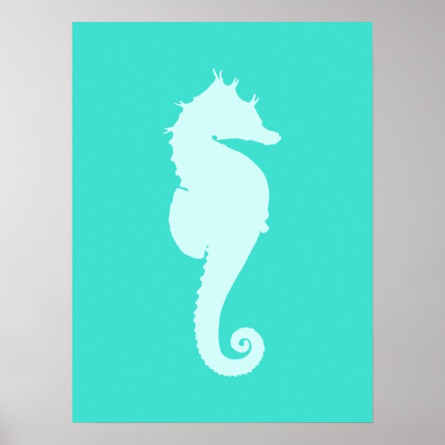 Affiches Cheval Marin Turquoise (Devant)