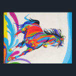 Affiches Cheval Pop Art<br><div class="desc">Dessin d'un cheval pop art coloré. Dessiné avec un crayon coloré.</div>