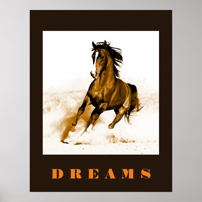 Affiches Cheval Rêves Motivationnel Art (Devant)