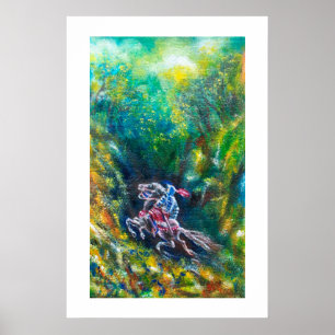 AFFICHES CHEVALIER LANCELOT ,CHEVAL À CHEVAL DANS LA FORÊT