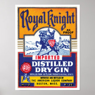 Affiches Chevalier royal Gin distillé