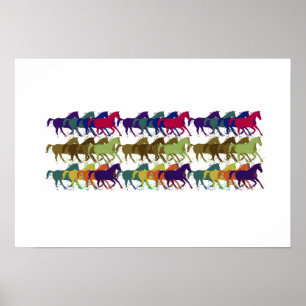 Affiches chevaux colorés