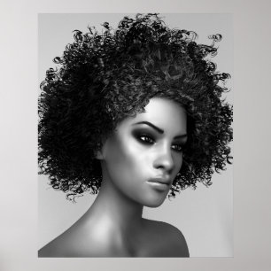 Affiches Cheveux Afro Élégants