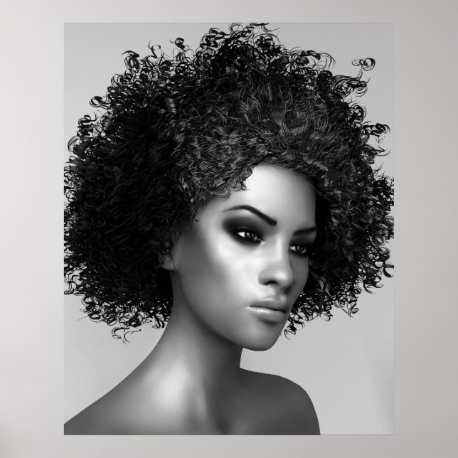 Affiches Cheveux Afro Élégants (Devant)