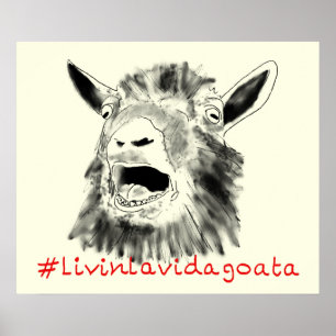 Affiches Chèvre drôle Livin La Vida Goata