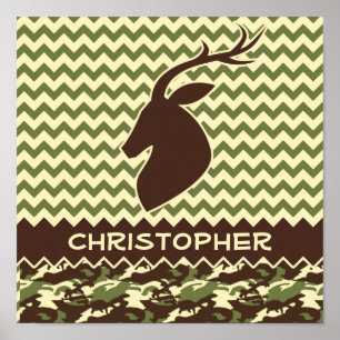 Affiches Chevron Deer Buck Camouflage Personnaliser