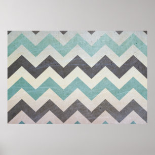 Affiches Chevron Motif On Metal Texture par Shirley Taylor