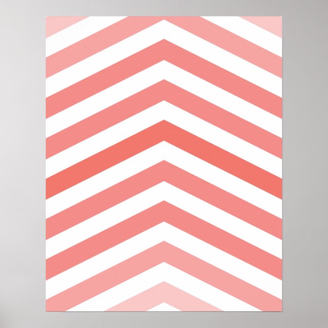 Affiches Chevron Print { CORAL } (Devant)