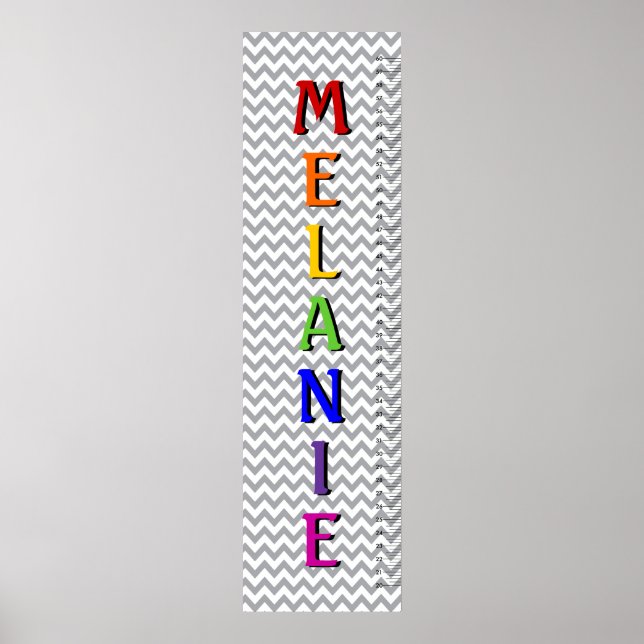 Affiches Chevron Sept Lettre Nom Croissance Graphique (Devant)