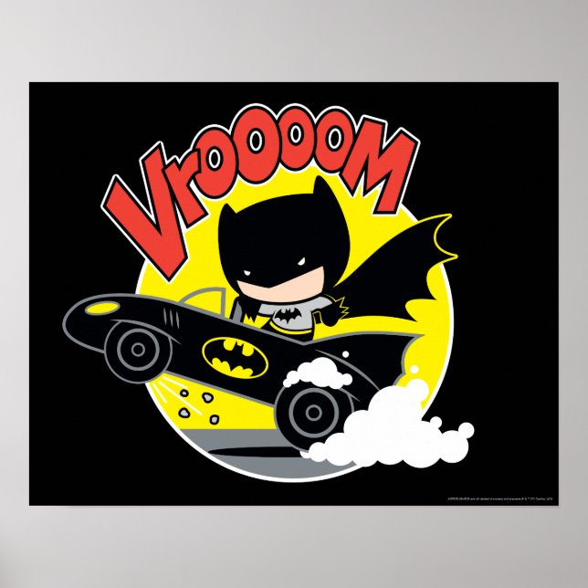 Affiches Chibi Batman Dans Le Batmobile (Devant)
