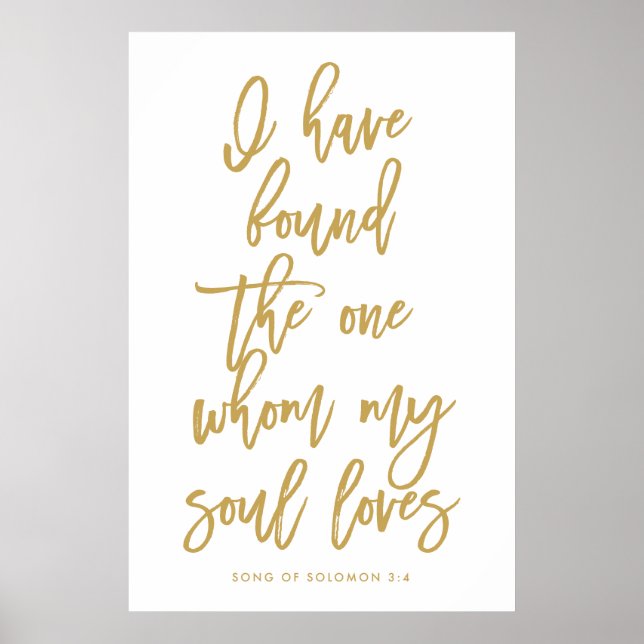 Affiches Chic Hand Lettered J'ai trouvé le seul signe (Devant)