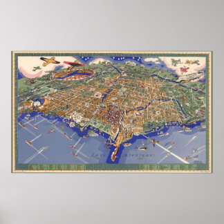 Affiches Chicago - Carte picturale Vintage - 1933