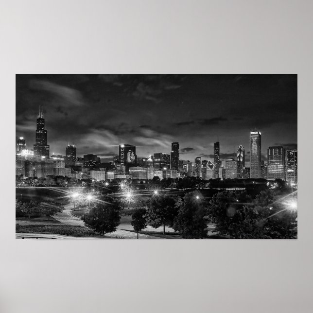 Affiches Chicago Skyline sur Toile (Devant)