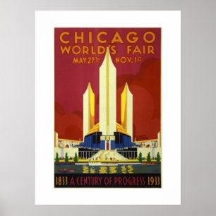 Affiches Chicago World's Fair Century Of Progress 1833-1933
