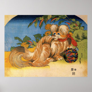 Affiches Chien chinois Vintage furieux