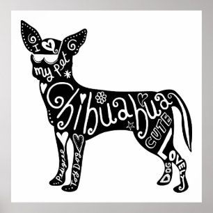 Affiches Chien de chiwawa d'animal familier