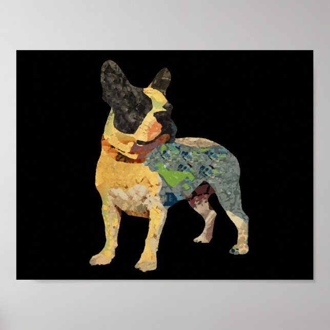 Affiches Chien-taureau français peint mignon (Devant)