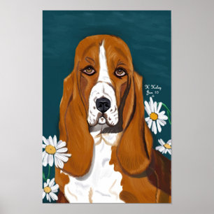 Affiches Chienchien dans l'affiche de marguerites