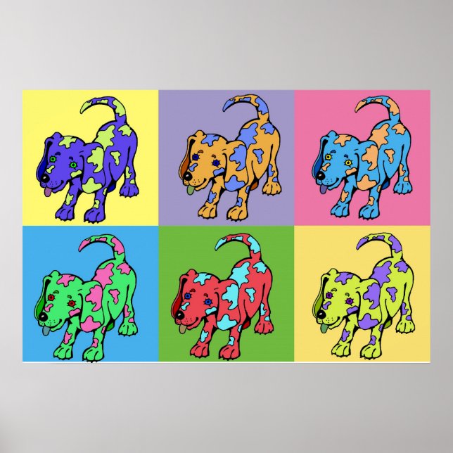 Affiches Chiens de couleur (Devant)