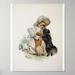 Affiches Chiens vintages mignons à la maison bienvenus de