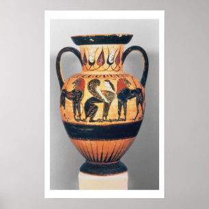 Affiches Chiffre noir amphora de Chalcidian dépeignant un