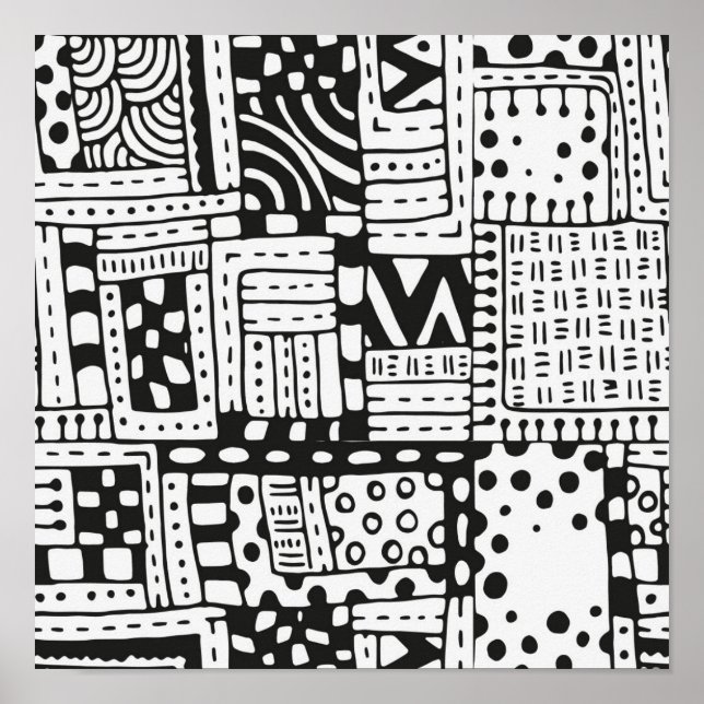 Affiches Chiffres Abstraits indiens inspirés 2 (Devant)