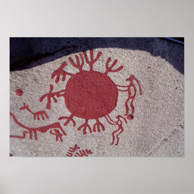 Affiches Chiffres et animaux autour du soleil (Devant)