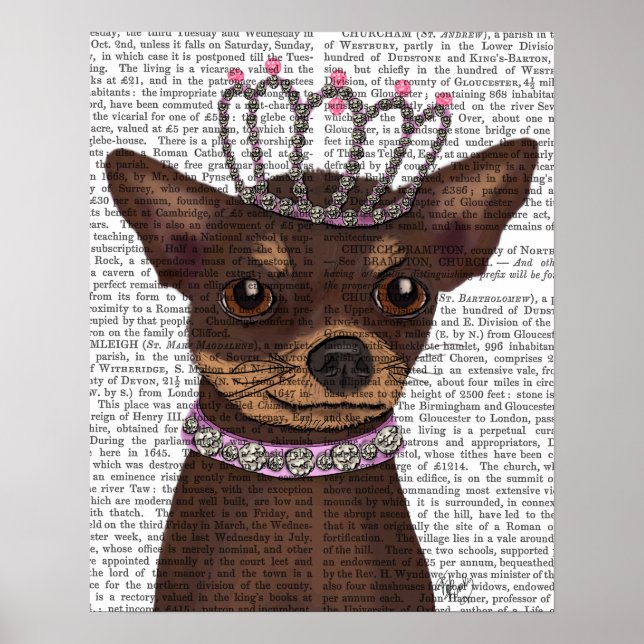 Affiches Chihuahua Brown Et Tiara (Devant)