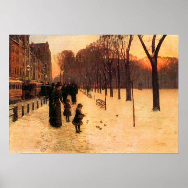 Affiches Childe Hassam - Boston au crépuscule quotidien (Devant)