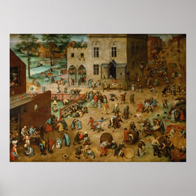 Affiches Children's Games by Pieter Bruegel the Elder (Devant)