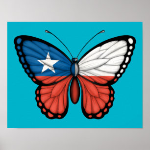 Affiches Chilean Butterfly Flag