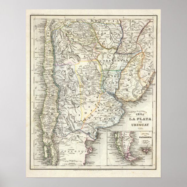 Affiches Chili, Argentine, Amérique du Sud (Devant)
