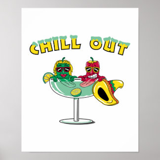 Affiches Chill Out Margarita Chili Peppers