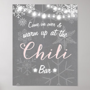 Affiches Chilli Bar signe Pink snowflake Chiltic Rustic Win