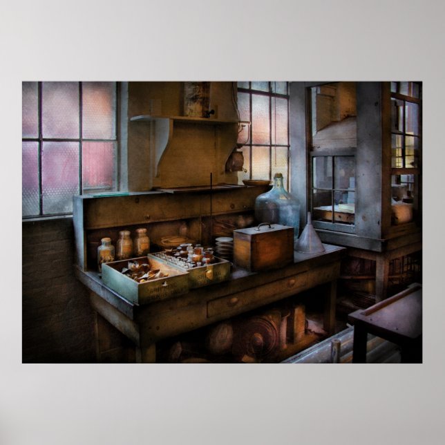 Affiches Chimiste - Fabrication de colle (Devant)