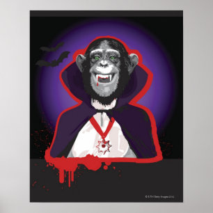 Affiches Chimpanzé en costume Dracula