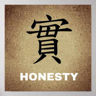 AFFICHES CHINOIS HONESTY SYMBOLE CARACTÈRE EXPRESSIONS FEEL