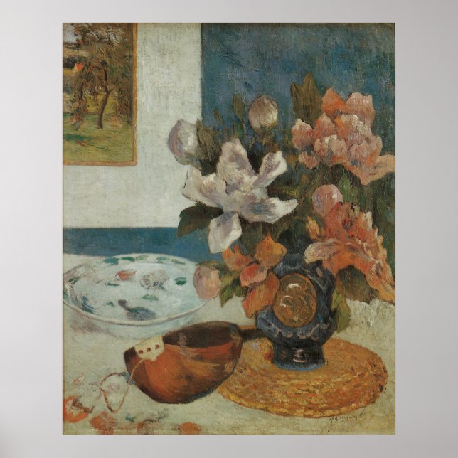 Affiches Chinois Peonies et Mandoline par Paul Gauguin (Devant)