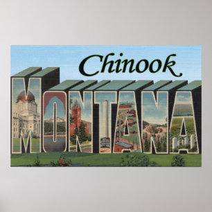 Affiches Chinook, Montana - Scènes de grandes lettres