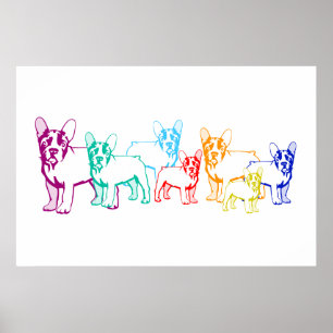Affiches Chiots Bouledogue sur toile