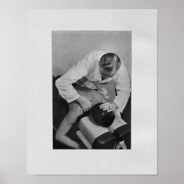Affiches Chiropratique - Réglage cervical Vintage Imprimer (Devant)