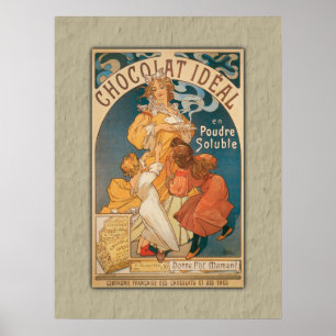 Affiches Chocolat Idéal Boisson Vintage française