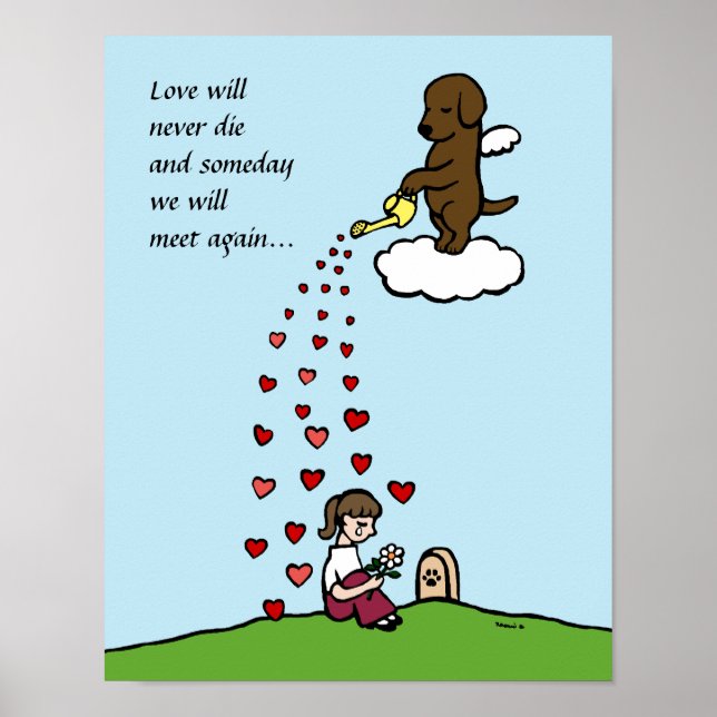 Affiches Chocolat Labrador Angel avec dessin animé Amour (Devant)