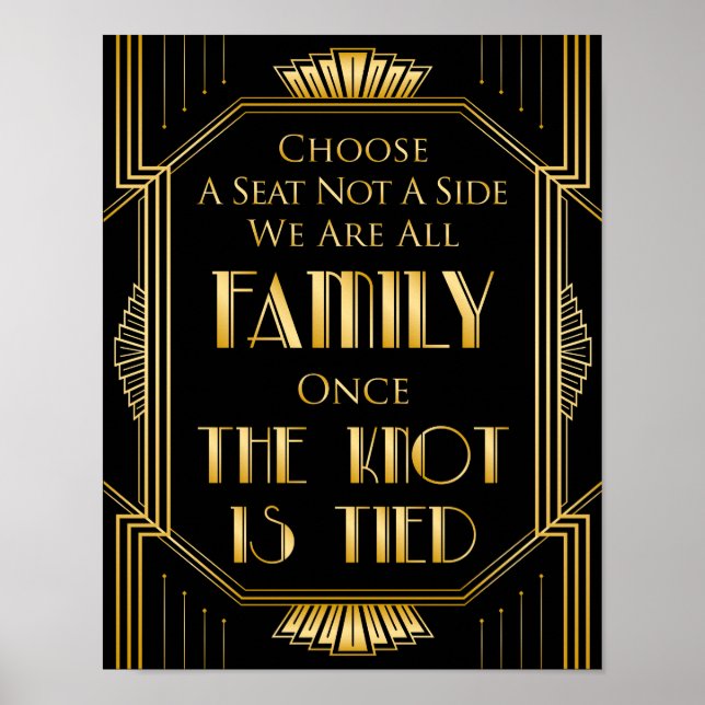 Affiches Choisir un panneau Mariage de siège | Gatsby Art D (Devant)