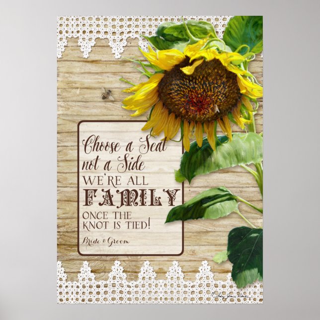 Affiches Choisir un siège et non un panneau Mariage de la f (Devant)