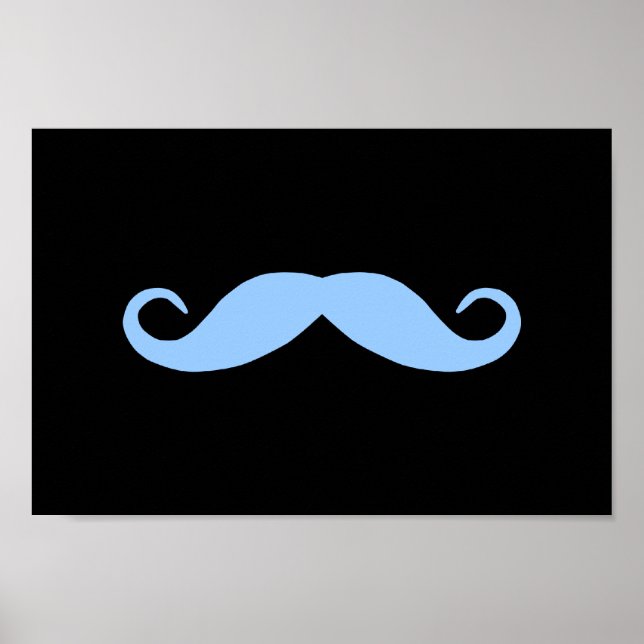 Affiches Choisir une moustache couleur sur le noir (Devant)