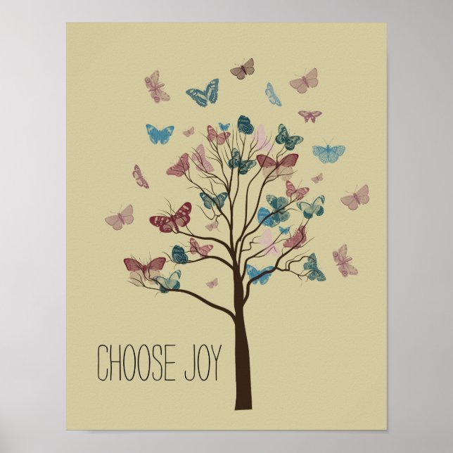 Affiches Choisissez l'arbre Joy Butterflies (Devant)